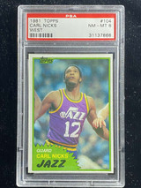 1981-82 Topps West #104 Carl Nicks Jazz PSA 8 NM-Mint