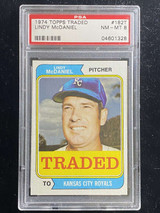1974 Topps Traded #182T Lindy McDaniel Royals PSA 8 NM-Mint