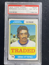 1974 Topps Traded #649T Fernando Gonzalez Royals PSA 8 NM-Mint
