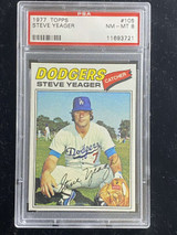 1977 Topps #105 Steve Yeager Dodgers PSA 8 NM-Mint