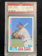 1982 Topps #338 Dave Lopes Dodgers PSA 8 NM-Mint All-Star