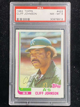 1982 Topps #422 Cliff Johnson A's PSA 8 NM-Mint