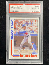 1982 Topps #741 Dave Lopes Dodgers PSA 8 NM-Mint In Action