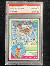 1983 Topps #127 Preston Hanna A's PSA 8 NM-Mint