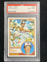 1983 Topps #490 Jim Palmer Orioles PSA 8 NM-Mint