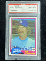 1981 Topps #24 Don Stanhouse Dodgers PSA 8 NM-Mint