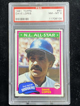 1981 Topps #50 Dave Lopes Dodgers PSA 8 NM-Mint