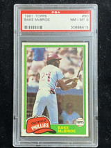 1981 Topps #90 Bake McBride Phillies PSA 8 NM-Mint