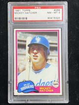 1981 Topps #289 Mickey Hatcher Dodgers PSA 8 NM-Mint