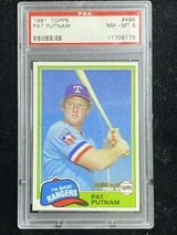 1981 Topps #498 Pat Putnam Rangers PSA 8 NM-Mint