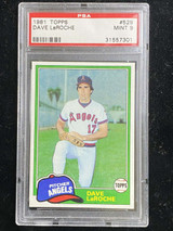 1981 Topps #529 Dave LaRoche Angels PSA 9 Mint