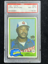 1981 Topps #542 Larry Bradford Braves PSA 8 NM-Mint