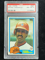 1981 Topps #597 Rafael Landestoy Astros PSA 8 NM-Mint