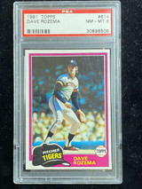 1981 Topps #614 Dave Rozema Tigers PSA 8 NM-Mint