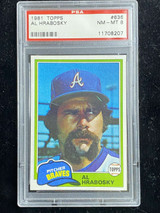 1981 Topps #636 Al Hrabosky Braves PSA 8 NM-Mint