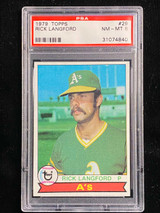 1979 Topps #29 Rick Langford A's PSA 8 NM-Mint