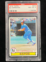 1979 Topps #374 Ed Herrmann Expos PSA 8 NM-Mint