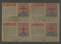 1952 Topps Wings Uncut 4 Card Square with numbers 46, 47, 56, 57  #*
