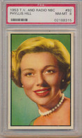 1953 TV & Radio NBC #92 Phyllis Hill  PSA 8 NM-MT  #*#