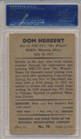 1953 TV & RADIO NBC #70 DON HERBERT PSA 8 NM-MT   #*