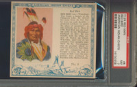 1954  RED MAN AMERICAN INDIAN CHIEFS T129 #8 RED BIRD PSA 7 NM  #*