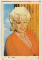 1960 Leaf Confectionery Famous Artistes #63/90 Jayne Mansfield Blank Back  #*