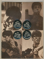 1960's Beatles Card With 4 Pin Backs  Apple Corps Ltd.  #*