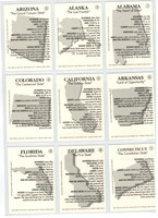 1991 Virginia Hobby Supply Bon Air Birds & Flowers State Stamp Cards Box Set 50 States  #*