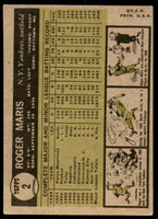 1961 Topps #2 Roger Maris Very Good  ID: 225096