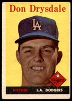 1958 Topps #25 Don Drysdale Excellent  ID: 239651