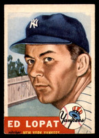 1953 Topps #87 Ed Lopat Miscut 