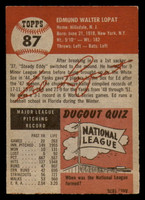 1953 Topps #87 Ed Lopat Miscut 