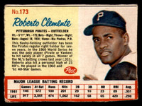 1962 Post Cereal #173 Roberto Clemente VAR Very Good Red Lines  ID: 297910