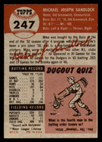1953 Topps #247 Mike Sandlock DP Ex-Mint RC Rookie High # 