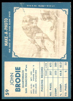 1961 Topps #59 John Brodie Ex-Mint RC Rookie  ID: 252696