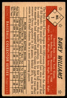 1953 Bowman Color #1 Davey Williams G-VG  ID: 255044