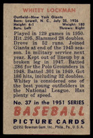 1951 Bowman #37 Whitey Lockman Excellent+ 