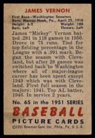 1951 Bowman #65 Mickey Vernon Excellent+  ID: 226771