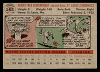 1956 Topps #165 Red Schoendienst Grey Backs Very Good 