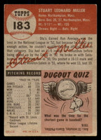 1953 Topps #183 Stu Miller Excellent RC Rookie 