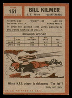 1962 Topps #151 Billy Kilmer Excellent RC Rookie 