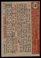 1952 Topps #218 Clyde McCullough Miscut 