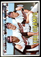 1967 Topps #   1 Frank Robinson/Hank Bauer/Brooks Robinson The Champs DP Excellent+  ID: 233620