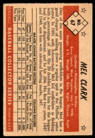 1953 Bowman Color #67 Mel Clark Very Good RC Rookie 