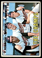 1967 Topps #   1 Frank Robinson/Hank Bauer/Brooks Robinson The Champs DP Very Good  ID: 263324