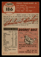 1953 Topps #186 Charlie Bishop Very Good RC Rookie  ID: 300985