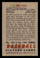 1951 Bowman #156 Del Rice Excellent+ 