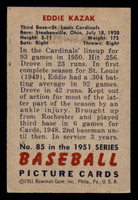 1951 Bowman #85 Eddie Kazak Excellent+  ID: 298199