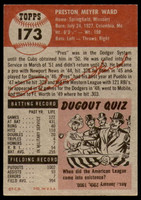 1953 Topps #173 Preston Ward Excellent  ID: 255198
