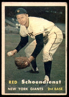 1957 Topps #154 Red Schoendienst Very Good  ID: 257842
